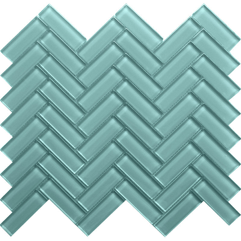 COLOR PALETTE AQUA 1X3 HERRINGBONE GLOSS