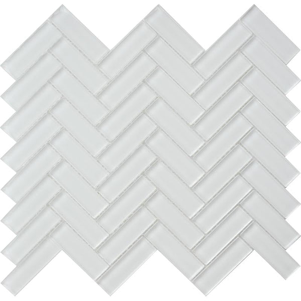 COLOR PALETTE MIRAGE WHITE 1X3 HERRINGBONE GLOSS