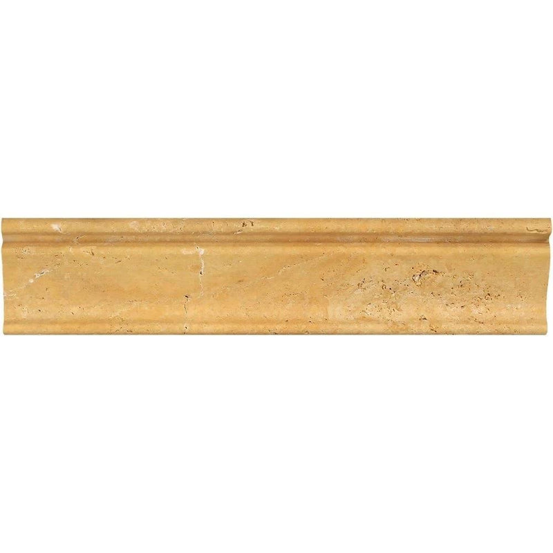 2 1/2 x 12 Honed Gold Travertine Crown Molding