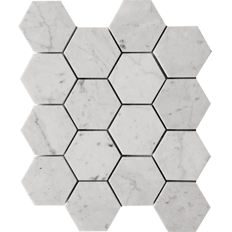 MARBELLA Carrarra Hex 3x3 honed