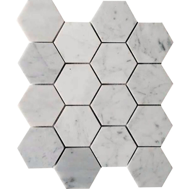 MARBELLA Carrarra Hex 3x3 polished