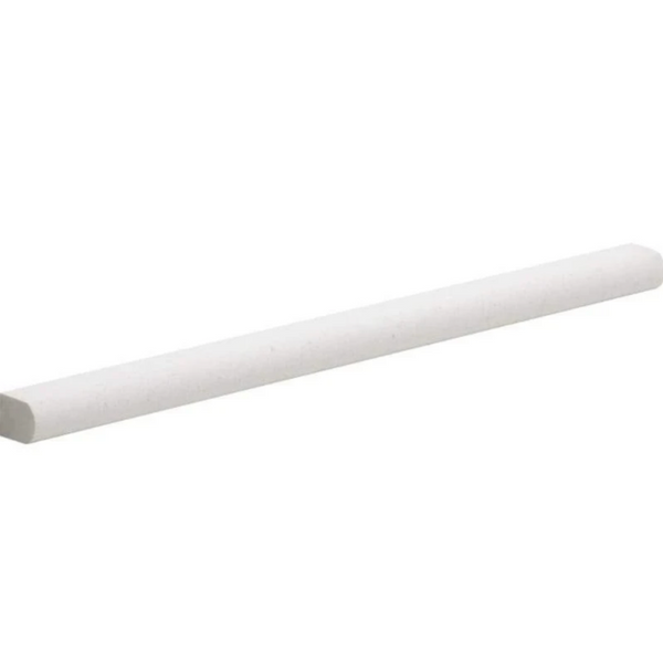 1/2x12 White Pearl Limestone Pencil Liner ( HONED )