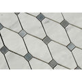 Bianco Carrara Honed Marble Octave Mosaic Tile (w/ Blue-Gray Dots)