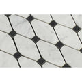 Bianco Carrara Polished Marble Octave Mosaic Tile (w/ Black Dots)