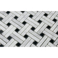 Bianco Carrara Polished Marble Stanza Mosaic Tile (w/ Black Dots)