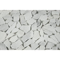 Bianco Mare Tumbled Marble Random Broken Mosaic Tile