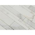 Calacatta Gold Honed Marble Random Strip Mosaic Tile