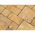Gold Tumbled Travertine Mini Pattern Mosaic Tile (Non-Interlocking)