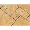Gold Tumbled Travertine OPUS Mini Pattern Mosaic Tile (Interlocking)