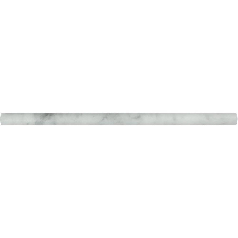 1/2x12 Honed Bianco Mare Marble Pencil Liner