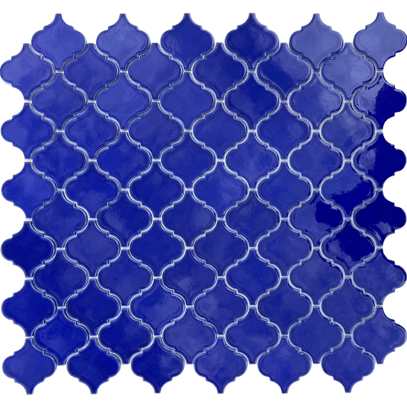 10.51x11.61 COBALT BLUE ARABESQUE PORCELAIN TILE