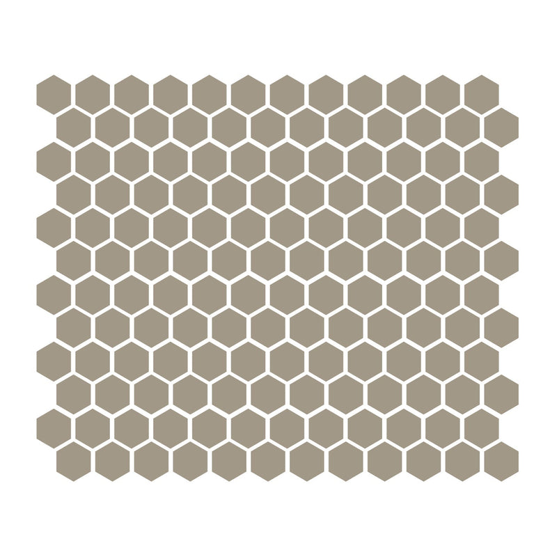 Khaki 1″ Hexagon Glossy