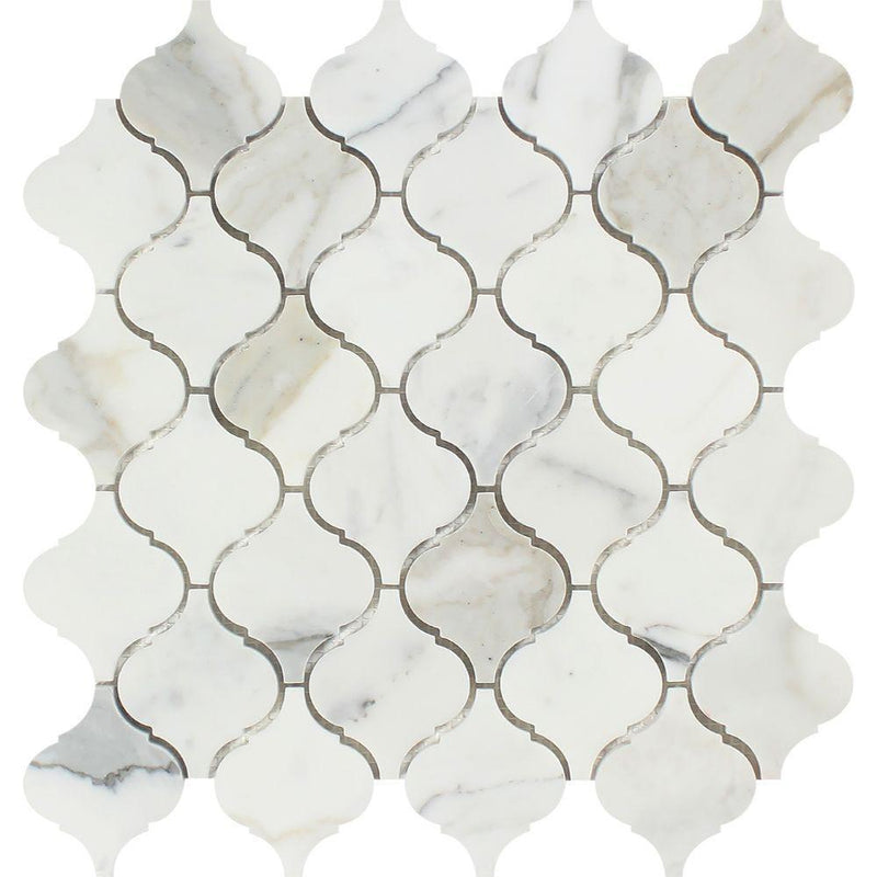 Calacatta Gold Honed Marble Lantern Mosaic Tile