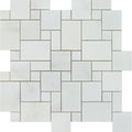 Oriental White Honed Marble Mini Versailles Pattern Mosaic Tile