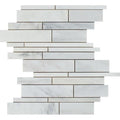 Oriental White Honed Marble Random Strip Mosaic Tile