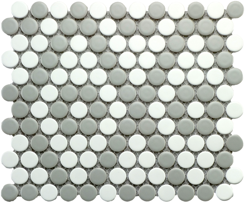 CC MOSAICS GR&W PENNY ROUND 9X10 MOS.