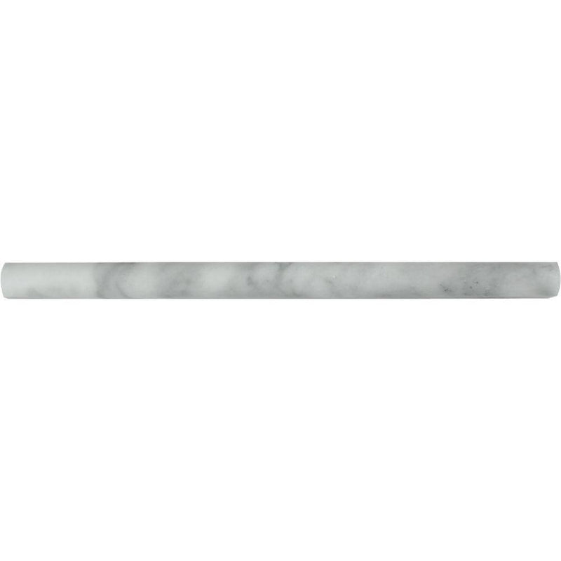 3/4 x 12 Polished Bianco Mare Marble Bullnose Liner