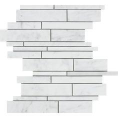 Bianco Carrara Polished Marble Random Strip Mosaic Tile