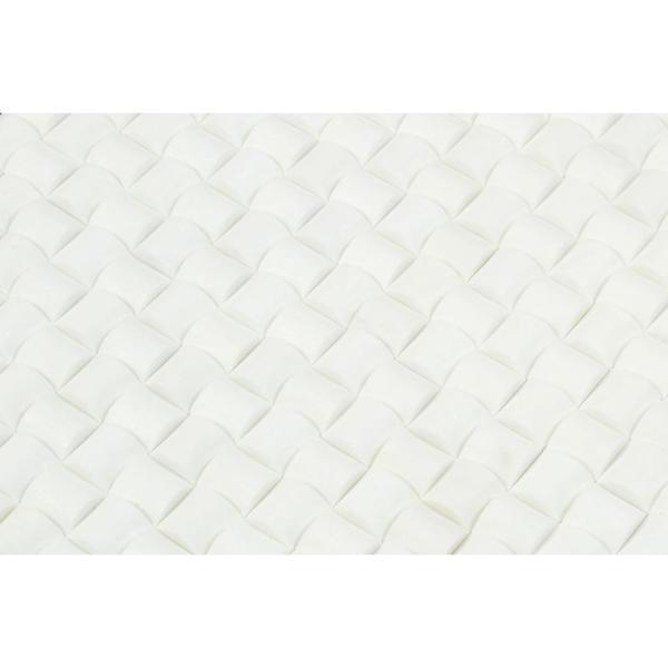 Thassos White Polished Marble 3-D Small Bread Mosaic Tile