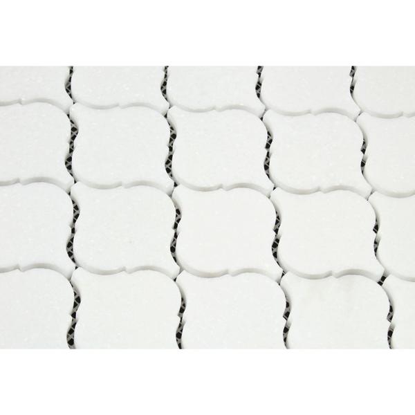 Thassos White Polished Marble Lantern Mosaic Tile